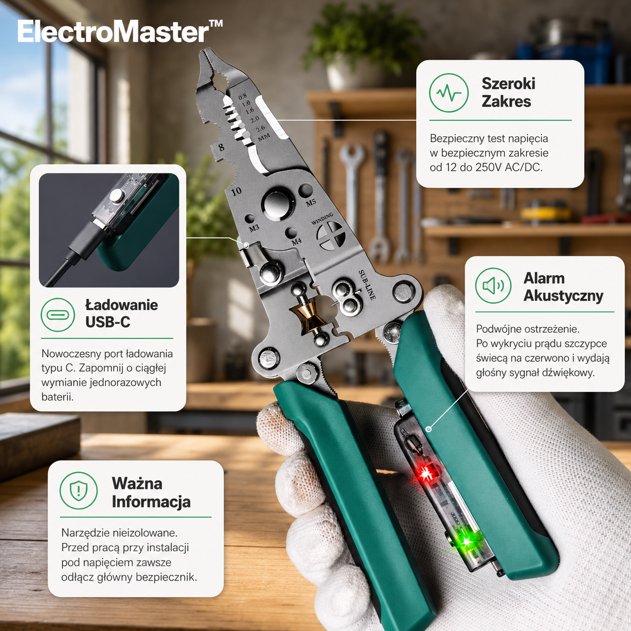 ElectroMaster™ – Wielofunkcyjne Szczypce Elektryka 16w1