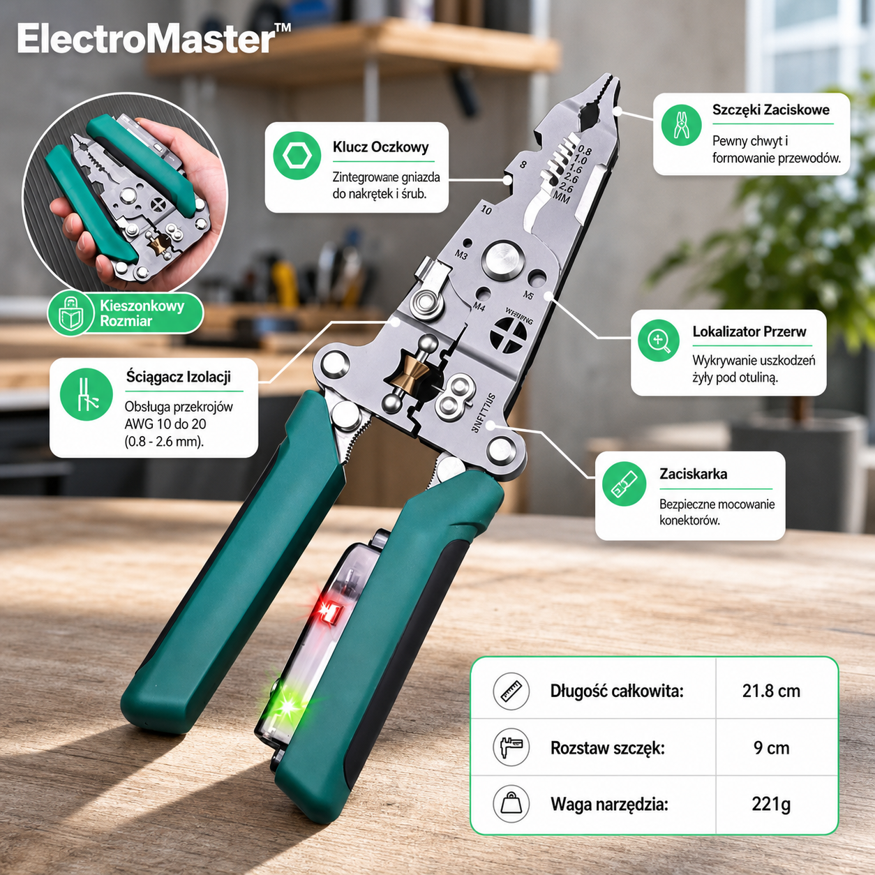 ElectroMaster™ – Wielofunkcyjne Szczypce Elektryka 16w1